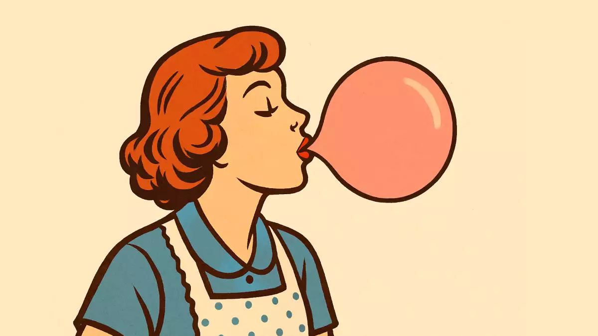 Lad være med at sluge dit tyggegummi, det sætter sig fast i maven.