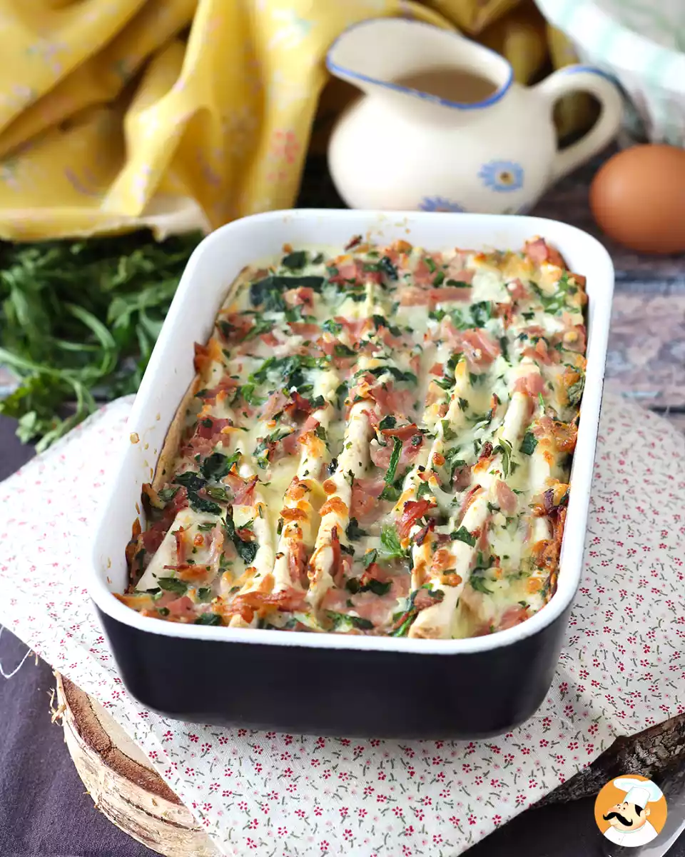 5. Tortillagratin med skinke, spinat og mozzarellaost