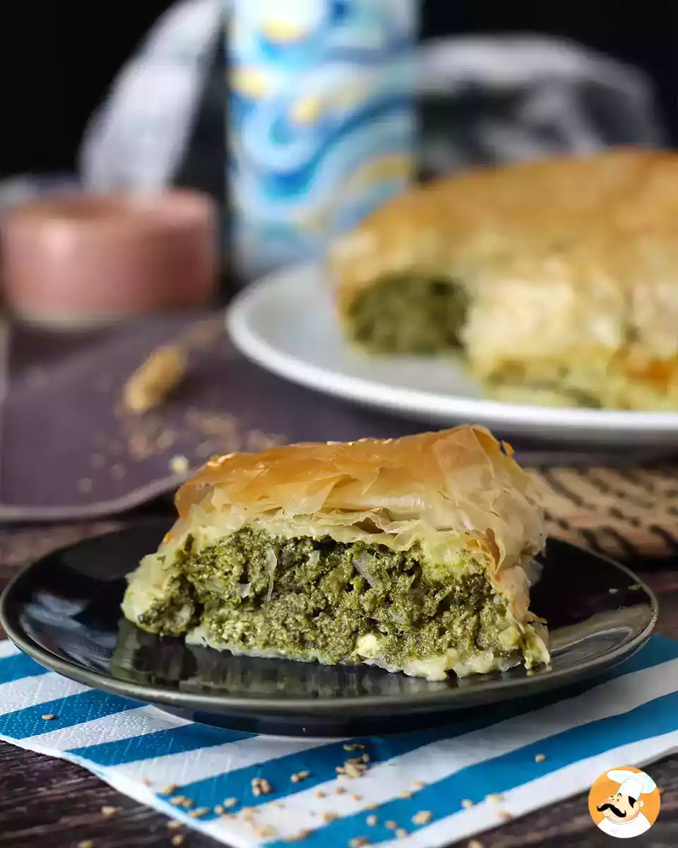 Græsk kage med spinat og feta (spanakopita)