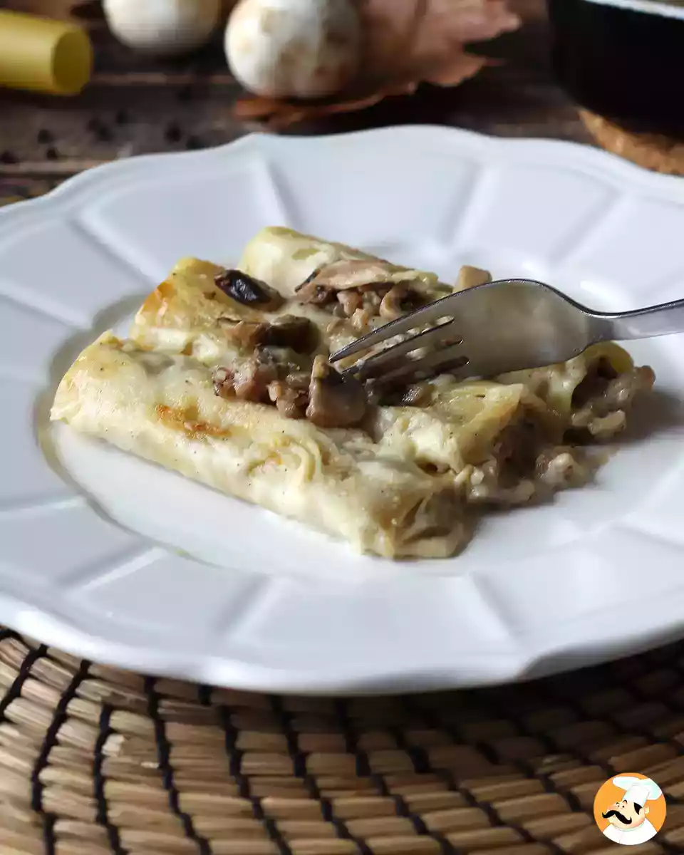 5. Cannelloni med svampe og pølse