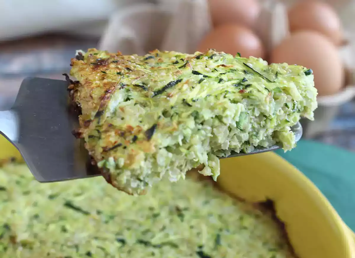 6. Bagt omelet med quinoa og courgetter