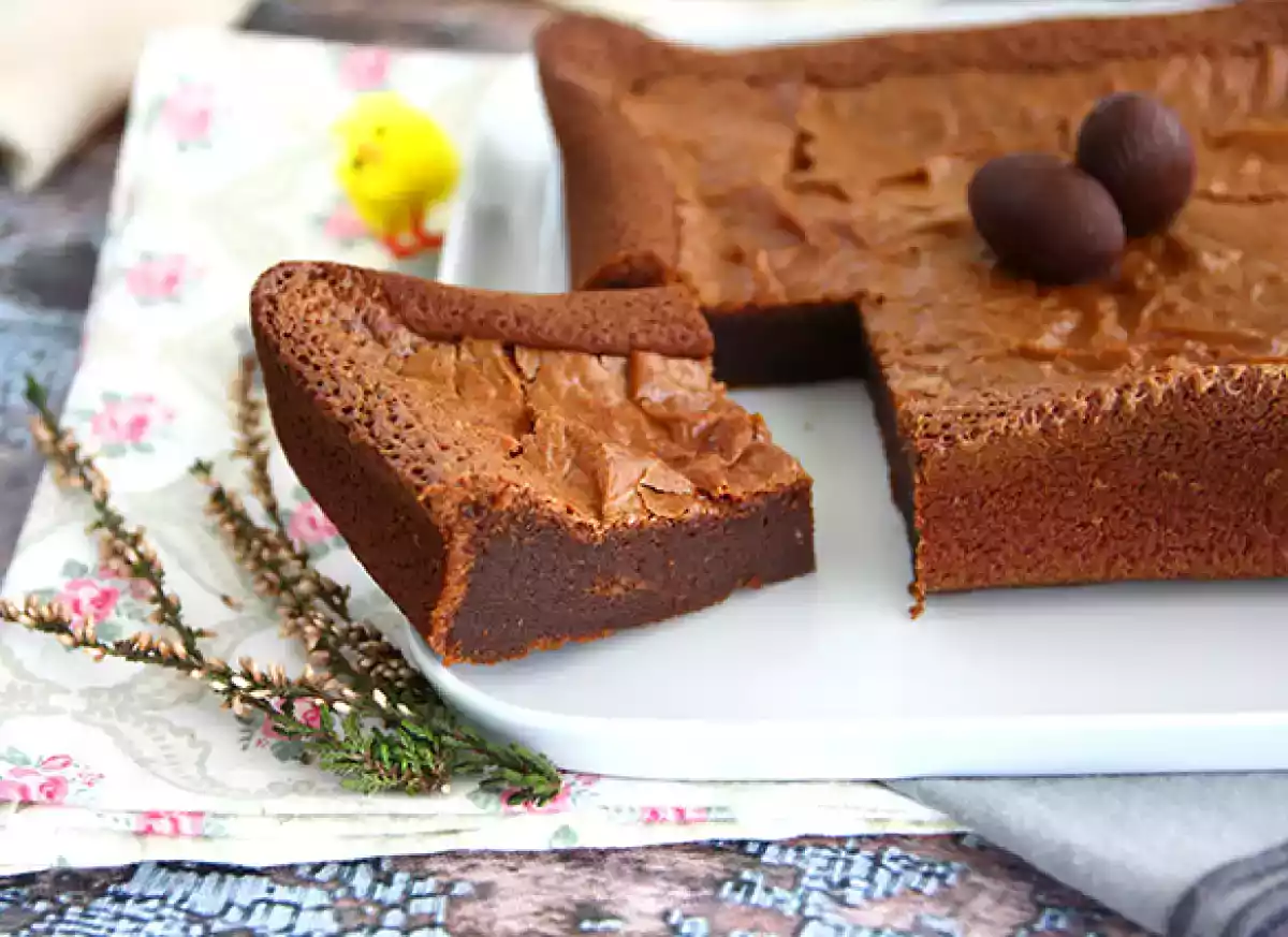 1. Brownie med chokolade fra påskeæg
