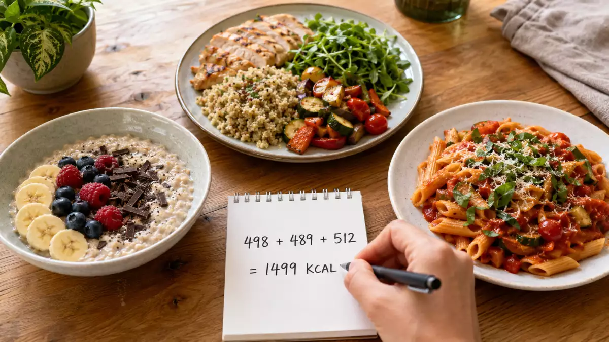 Hvordan ser en menu på 1500 kcal egentlig ud? Her er et eksempel på en hel dag med 1499 kcal