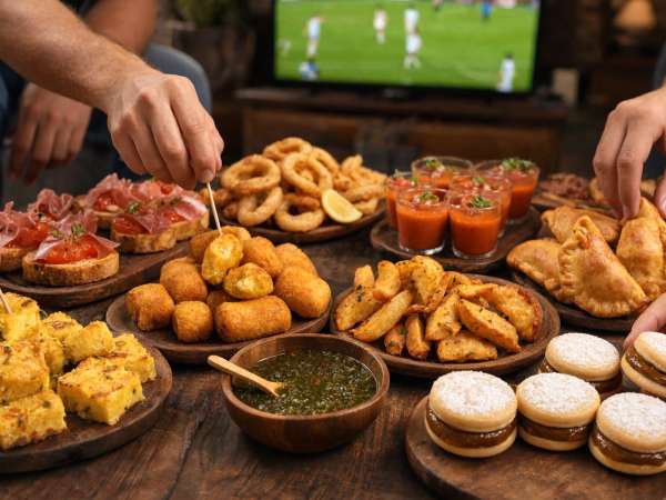 Til finalen mellem Spanien og Argentina kan du forberede en aperitif, der kombinerer fem typiske specialiteter fra hvert land