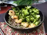 Opskrift Fuldkornsris med broccoli og rejer! let og afbalanceret
