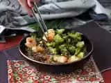 Opskrift Broccoli og rejer i en krydret koreansk sauce - et enkelt, afbalanceret og krydret måltid