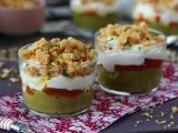 Opskrift Vegetariske verrines: ærtesuppe, parmesancrumble og mascarponecreme