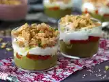 Opskrift Vegetariske verrines: ærtesuppe, parmesancrumble og mascarponecreme