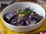 Opskrift Pasta med rødkål og valnødder, den første ret, der ser godt ud og er nem at tilberede