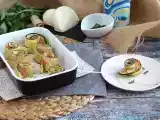 Opskrift Bagte courgetteruller med skinke og scamorza-ost
