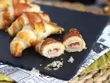 Opskrift Butterdejscroissanter med bechamelsauce, skinke og ost