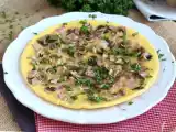 Opskrift Enkel omelet med svampe, skinke og persille