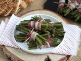 Opskrift Bælge af grønne bønner og røget bacon