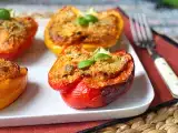 Opskrift Bagt vegetarisk fyldt peberfrugt: den nemme og velsmagende opskrift med grøntsager og mozzarellaost