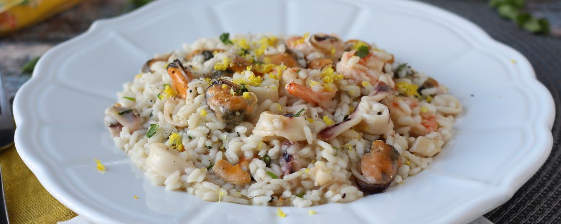 Frosset risotto med fisk og skaldyr: den ideelle løsning til en hurtig og velsmagende
