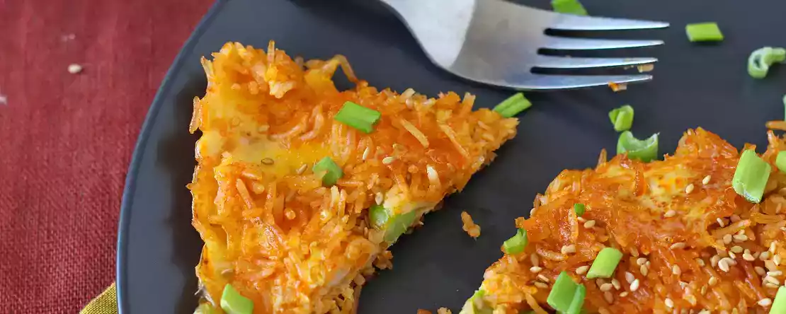 Omelet med sprøde ris og sojabønner, et krydret måltid, der er hurtigt og affaldsfrit!