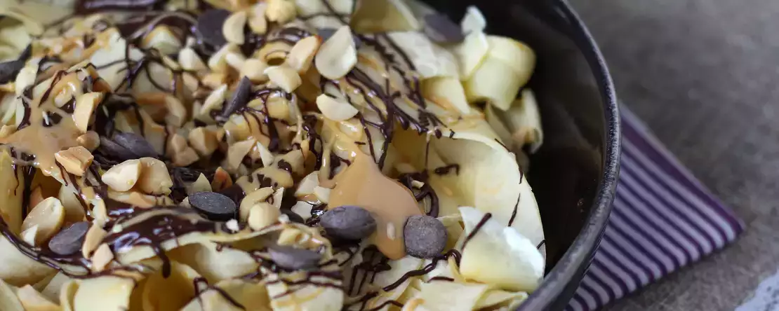 Pandekage-tagliatelle med chokolade og peanuts!