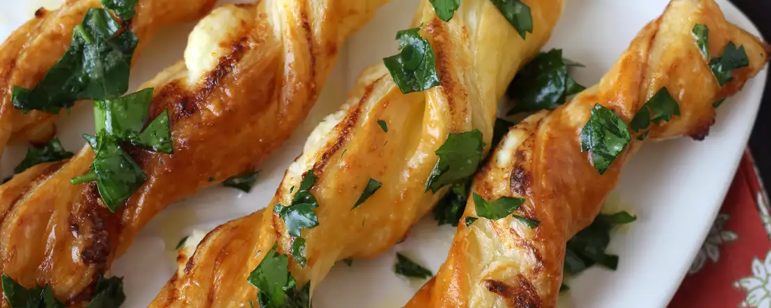 Flaky ostetwists med airfryer