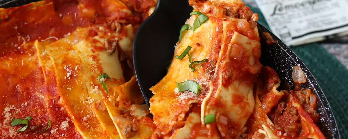 Lasagne bolognese på panden