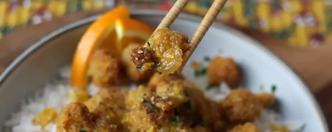 Sprød tofu med appelsin