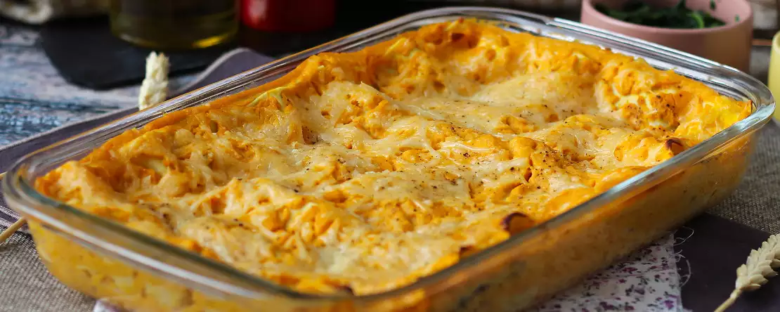 Lasagne med butternutgræskar, spinat og ricotta