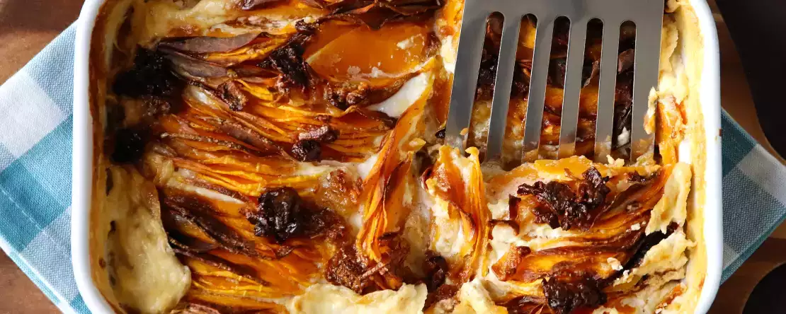 Butternutgratin i airfryer à la dauphinois