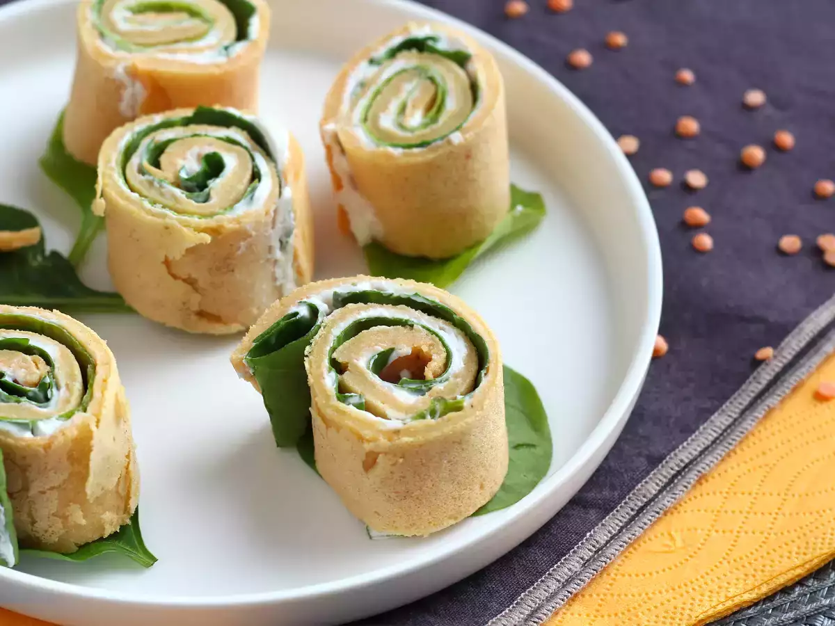 Opskrift Pandekager med røde linser, med kun 2 ingredienser