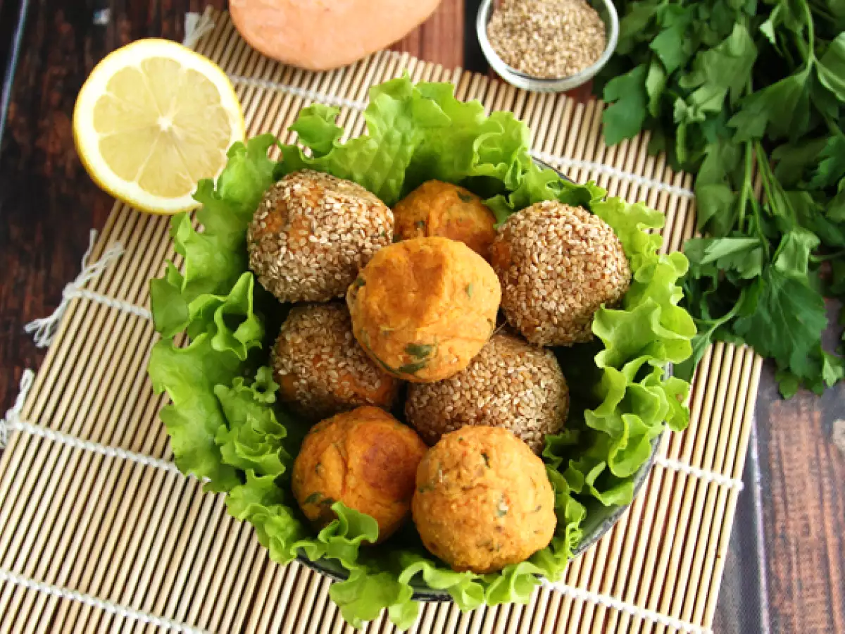 Opskrift Falafel med søde kartofler