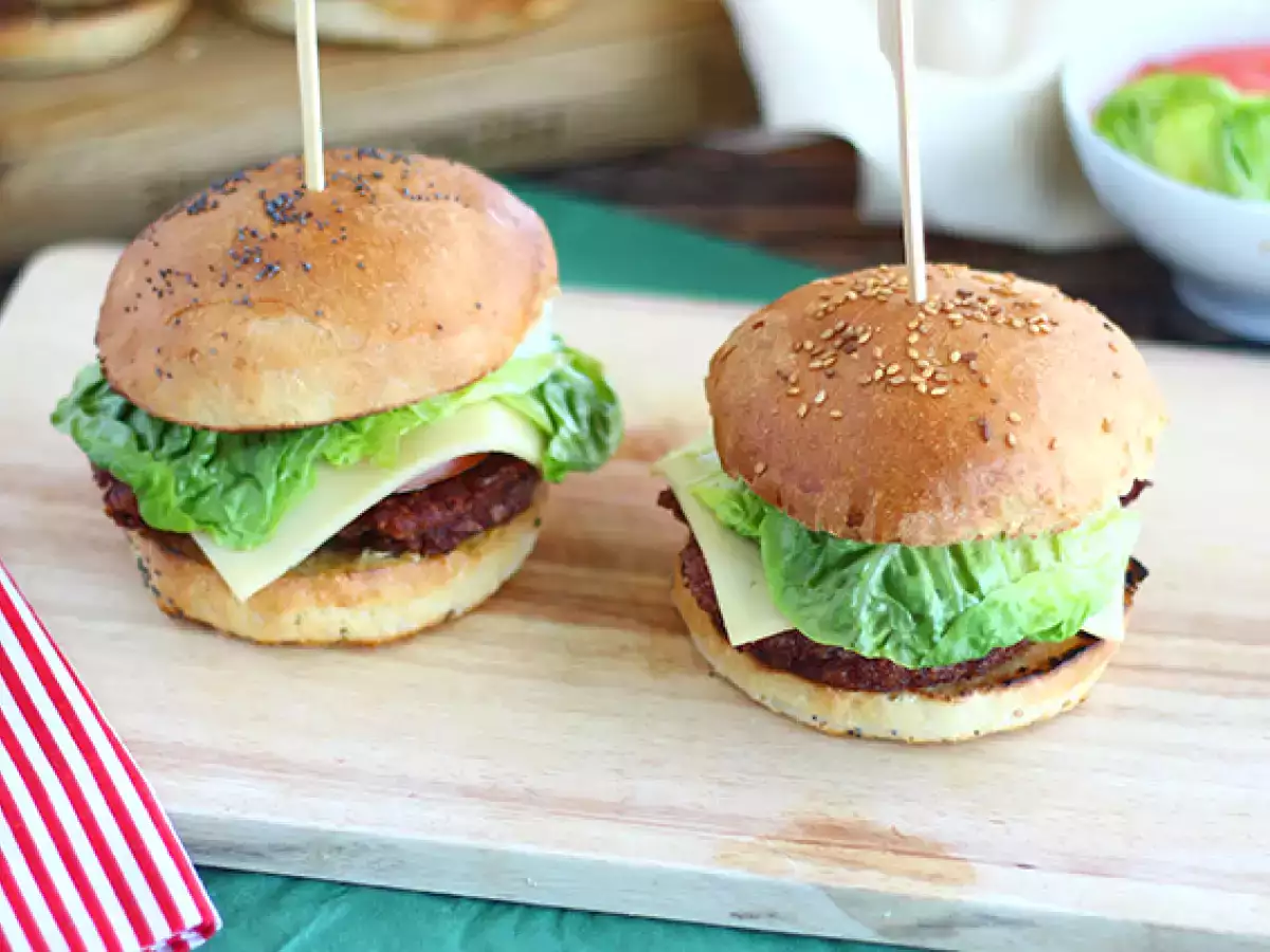 Opskrift Vegetarisk burger med røde bønner