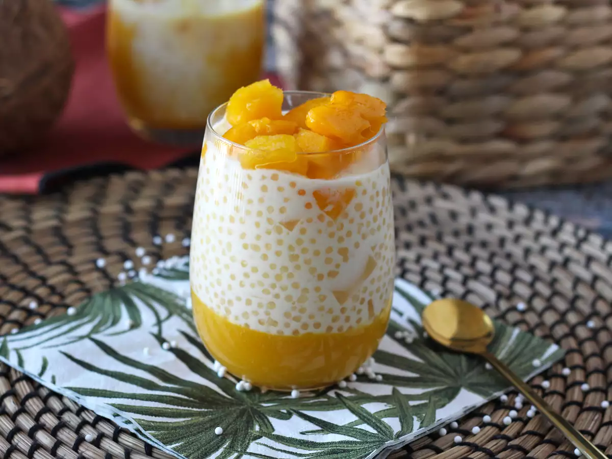 Opskrift Mango sago, den asiatiske dessert med tapioka og mango, der erobrer med sin enkelhed.