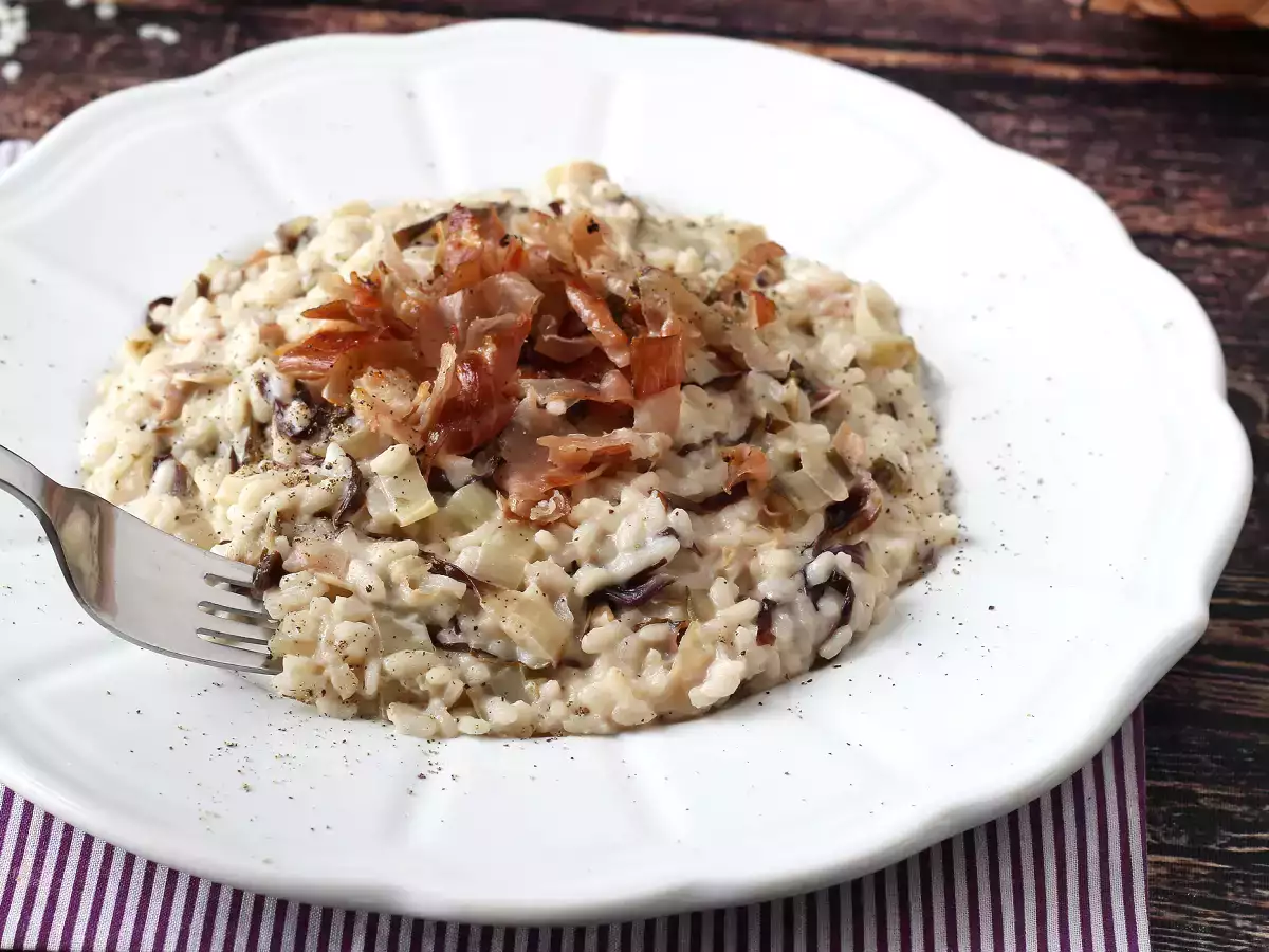 Opskrift Cremet og velsmagende risotto med radicchio, bacon og philadelphia