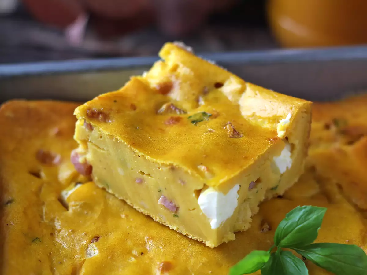 Opskrift Salt brownie med skinke, feta og græskar: den perfekte opskrift på rester af suppe!