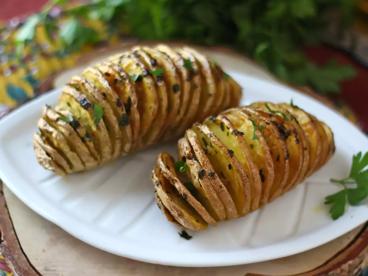 Opskrift Hasselback-kartofler i luftfryseren: sprøde, smeltende i munden og ultra-nemme!