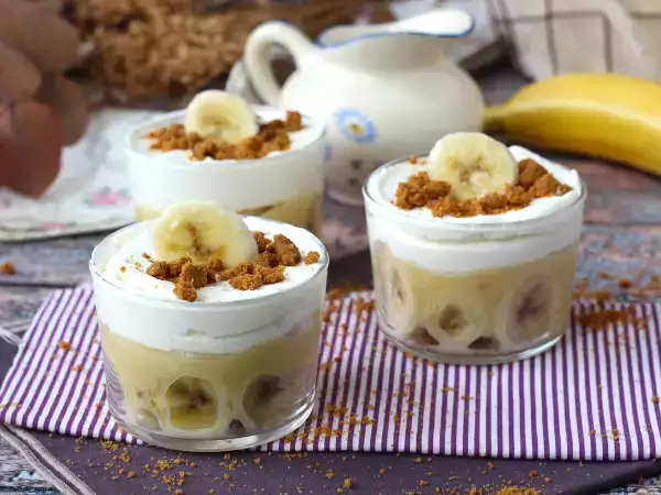 Opskrift Verrines i banoffee-stil til fans af bananer og karamel