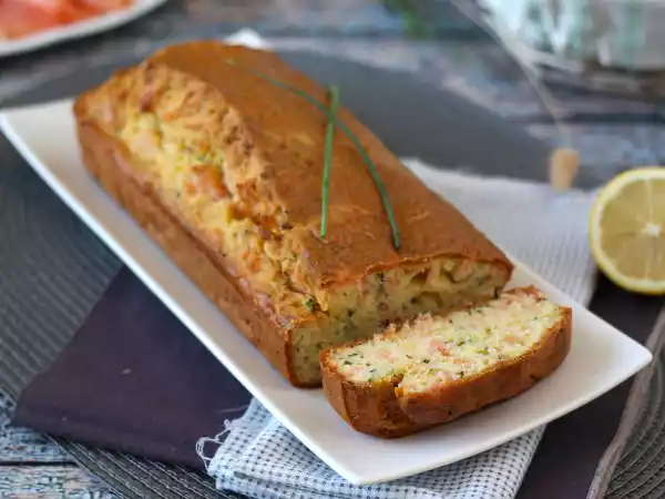 Opskrift Kage med røget laks, citron og purløg