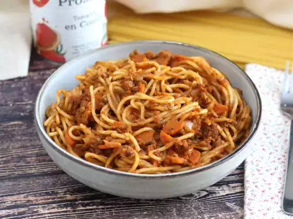 Opskrift Vegetarisk spaghetti bolognese!