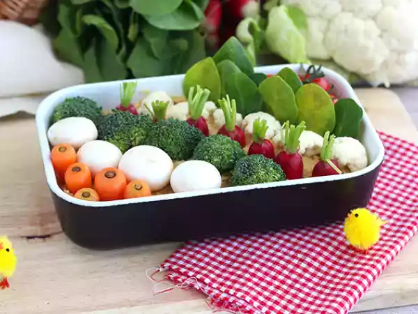 Opskrift Grøntsagshave til aperitiffer (hummus og babygrøntsager)