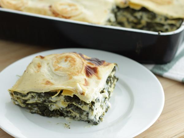Opskrift Lasagne med spinat og gedeost
