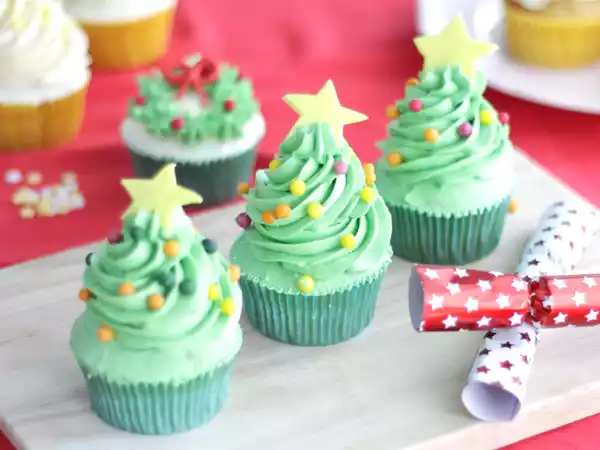 Opskrift Cupcakes pyntet til jul