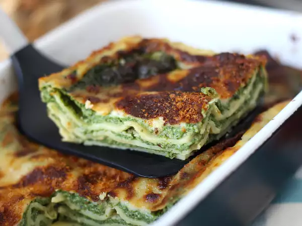 Opskrift Vegetarisk lasagne med spinat og tofu i airfryer