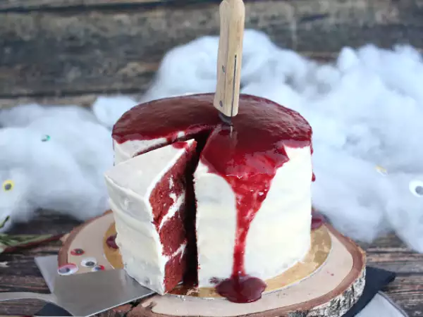Opskrift Red Velvet-kage til Halloween!