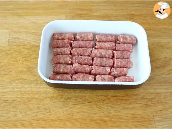 Karamelliserede pølser til aperitif - Forberedelse trin 1