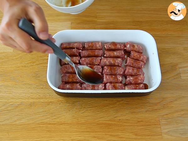 Karamelliserede pølser til aperitif - Forberedelse trin 3