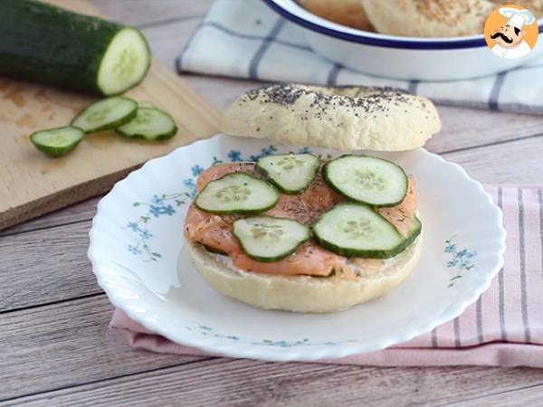 Bagel med laks, agurk og fromage frais - Forberedelse trin 4