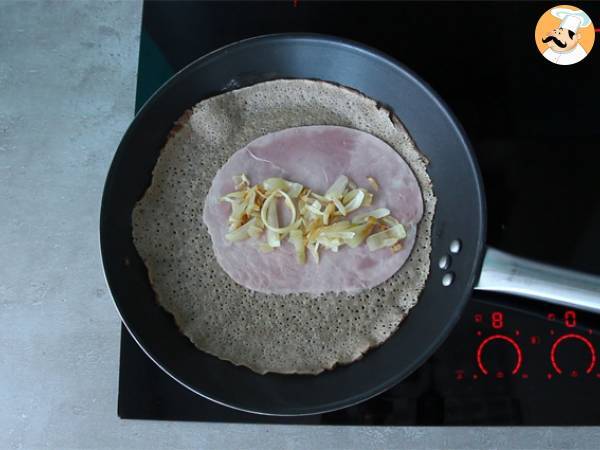 Boghvedepandekage med spinat, skinke og gedeost - Forberedelse trin 2