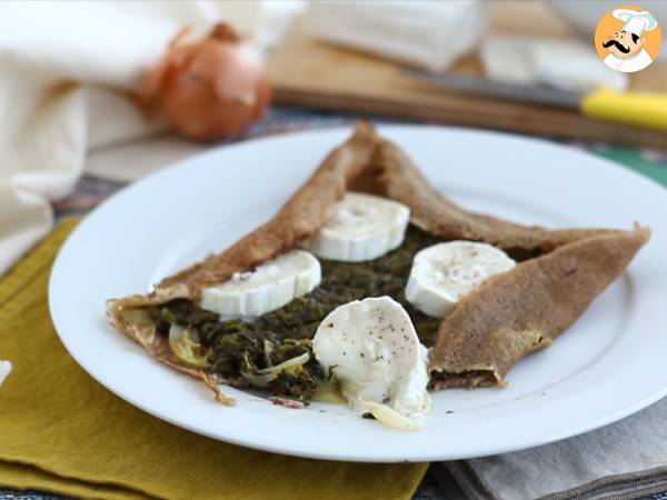 Boghvedepandekage med spinat, skinke og gedeost - Forberedelse trin 4