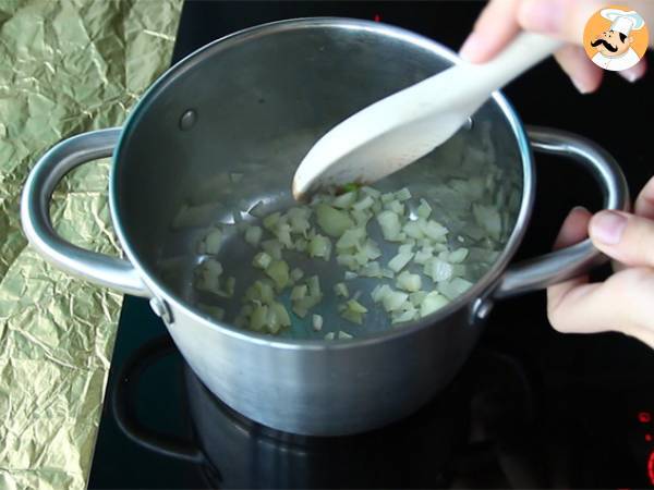 Vegetarisk risotto med soltørrede tomater og svampe - Forberedelse trin 1