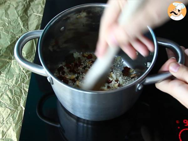 Vegetarisk risotto med soltørrede tomater og svampe - Forberedelse trin 2