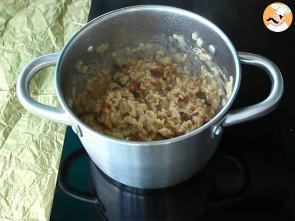 Vegetarisk risotto med soltørrede tomater og svampe - Forberedelse trin 4