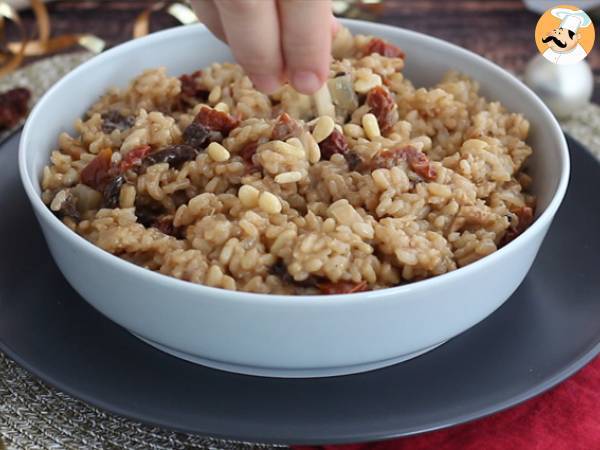 Vegetarisk risotto med soltørrede tomater og svampe - Forberedelse trin 5